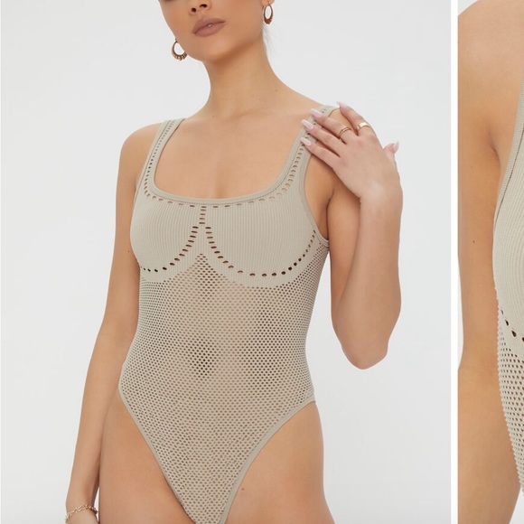 Open Knit Tank Bodysuit Size S/M - Picture 5 of 6